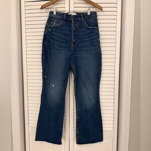 Abercrombie Curve Love The Kick Flare Ultra High Rise Dark Blue Jeans